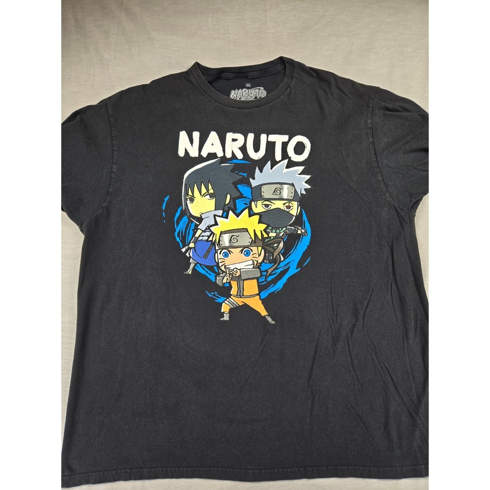 Ripple Junction Naruto Shippuden Chibi Graphic T-Shirt Mens 2XL Black Cotton
